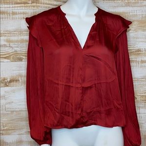 Dolan By Anthropologie Red Sloane Blouse size XS